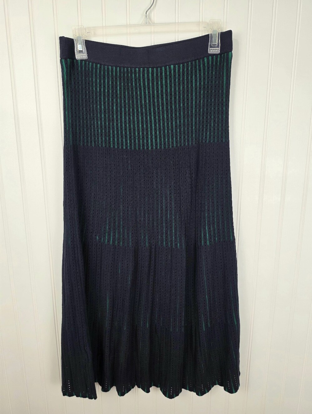 Ann Taylor | Eyelet Maxi Skirt Navy Green Small
